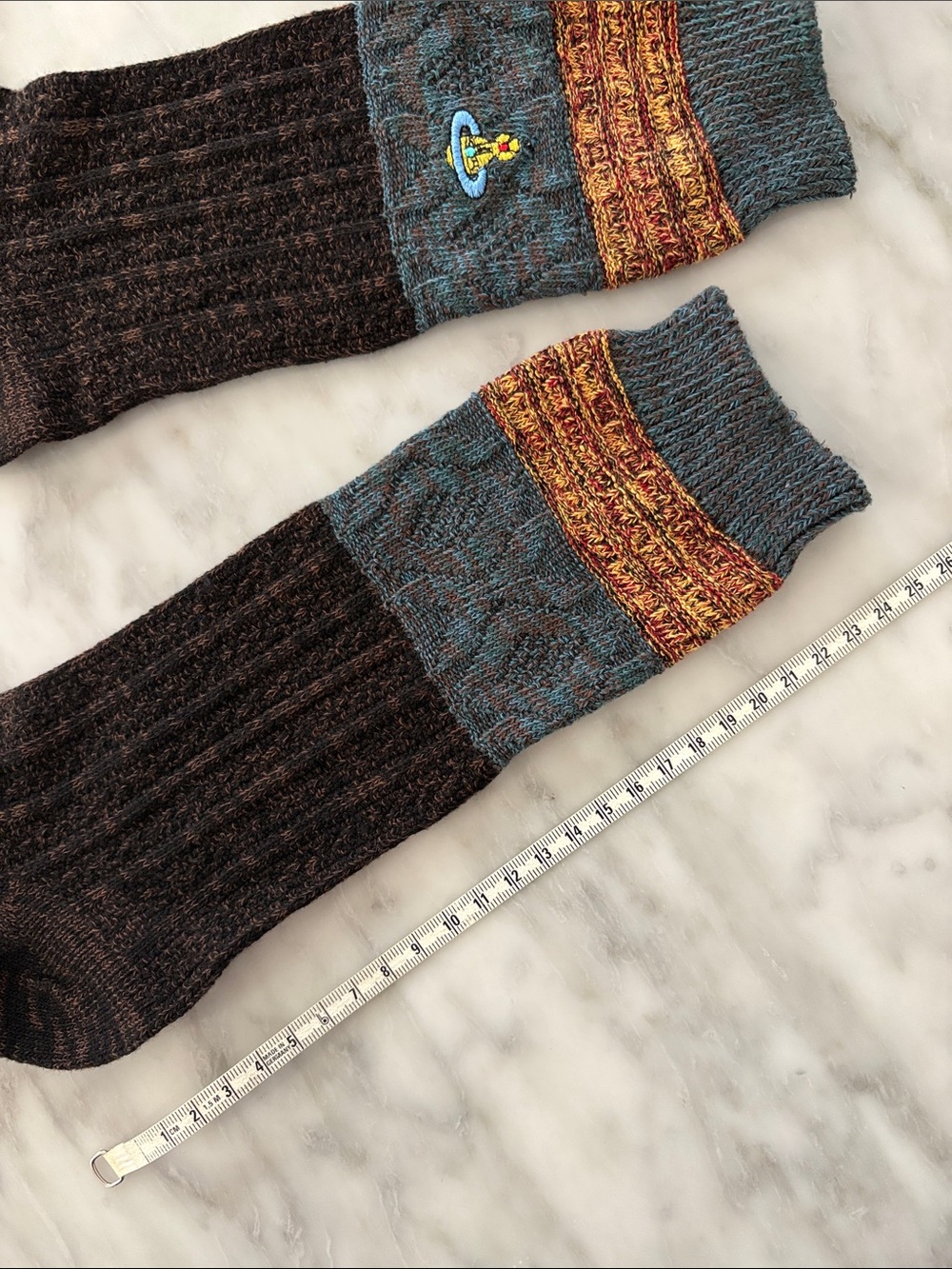 NWOT Vivienne Westwood Cotton Color-Block Logo Socks - Picture 6 of 7